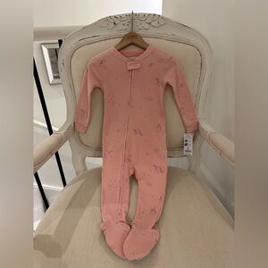 🦢 Pink Unicorn One Piece Baby Girl 100% Cotton Footie NWT